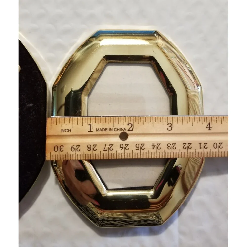 Easton Brass Picture Frame Footed Velvet Back 2.5